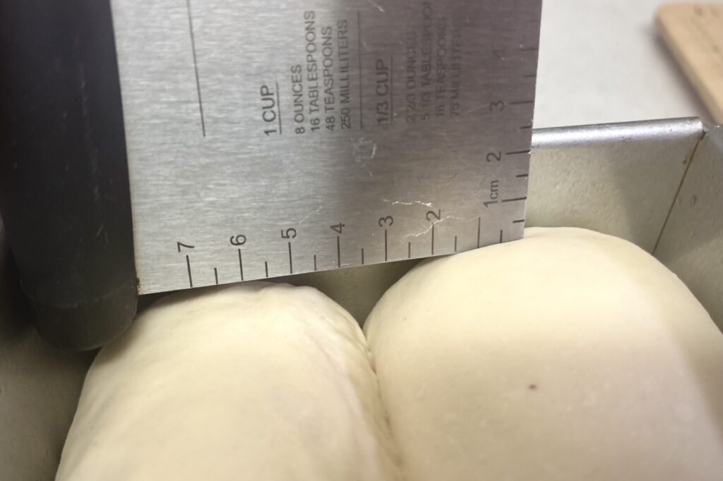 型の上の高さから2.5~3cm下